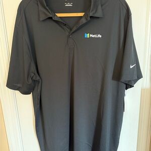Nike Black Polo Shirt Dry Fit - MetLife